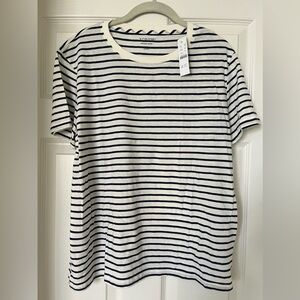 NWT J. Crew White and Navy Striped Vintage Jersey Tee